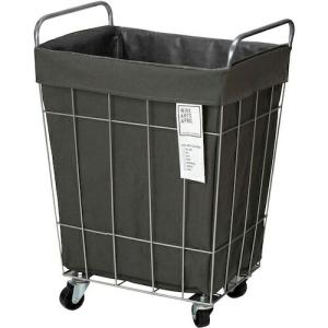 グリーンクロス ランドリーバスケット キャスター付き スクエア 45L ダークグレー  ( 6300046461 )｜orangetool