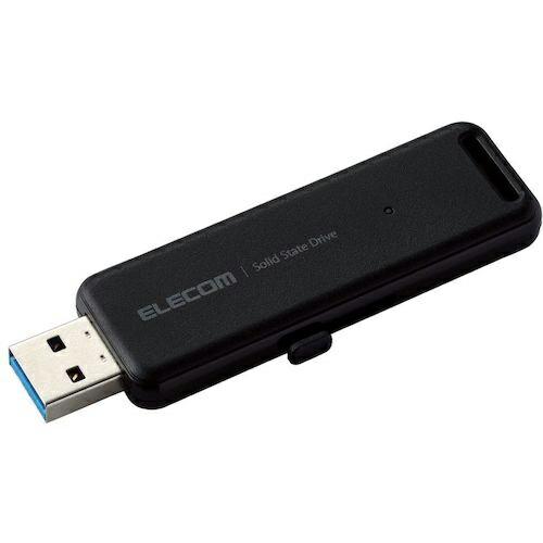 ELECOM 外付けSSD ポータブル USB3.2(Gen2)対応 スライド式 2TB ブラック ...
