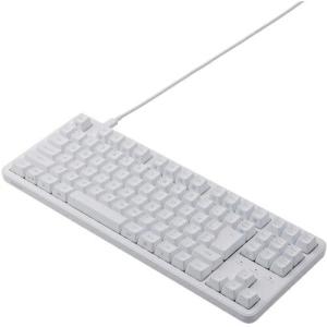 ELECOM メカニカルキーボード 有線 USB Type-C着脱式 テンキーレス 茶軸 ホワイト ( TK-MC30UKTWH )｜orangetool
