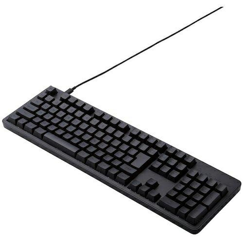 ELECOM メカニカルキーボード 有線 USB Type-C着脱式 フルサイズ 茶軸 ブラック (...