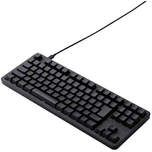 ELECOM メカニカルキーボード 有線 USB Type-C着脱式 テンキーレス 赤軸 ブラック ...