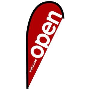 グリーンクロス のぼり Pバナー並 open 赤 No.42449 W1000×H2200 ( 6300048656 )｜orangetool