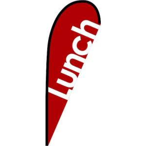 グリーンクロス のぼり Pバナー中 Lunch 赤 No.67142 W1000×H2800 ( 6300048822 )｜orangetool