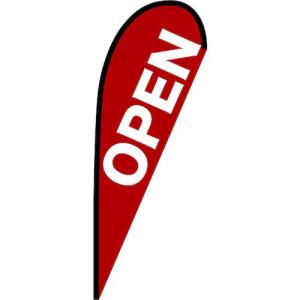 グリーンクロス のぼり Pバナー中 OPEN 赤 No.67214 W1000×H2800 ( 6300048825 )｜orangetool