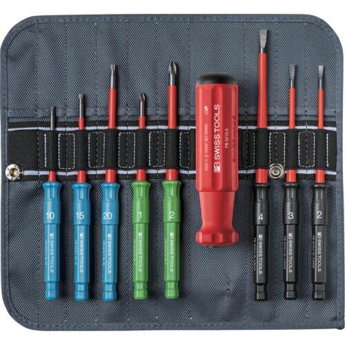 PBスイスツールズ 差替式絶縁ドライバーセット 8本組 ロールバック入り  ( 5218SU ) P...