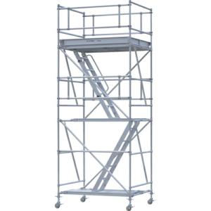 PiCa パイプ製足場PSW型キャスター付き 2段 ( PSW-15018-2BB )｜orangetool