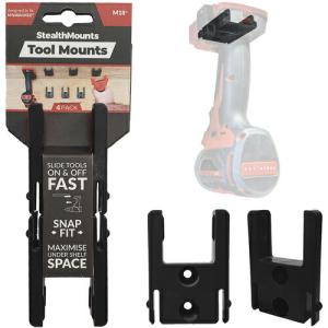 ステルスマウント ツールマウントミルウォーキーM18用ステルスマウント(4個入り)ブラック  ( TM-MW18-BLK-4 ) StealthMounts社｜orangetool