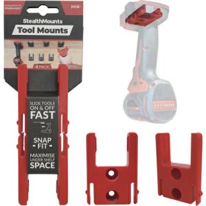 ステルスマウント ツールマウントミルウォーキーM18用ステルスマウント(4個入り)レッド  ( TM-MW18-RED-4 ) StealthMounts社｜orangetool