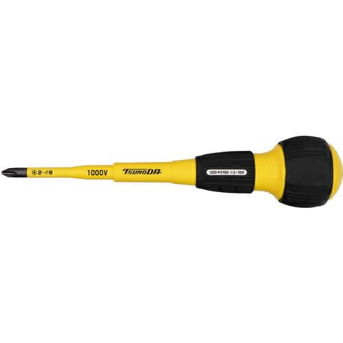 TTC 絶縁ドライバー(スリムタイプ)+2×100 ( SZD-P2100 ) (株)ツノダ (メー...
