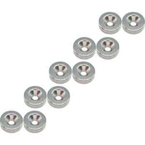 TRUSCO まとめ買い ネオジム丸形磁石 皿ねじ穴付 外径9mm×3mm M2 10個入 ( T09R03-M2-10P )｜orangetool