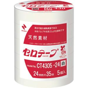 ニチバン 着色セロテープ NO.430 白 24mmX35m ( CT4305-24 )｜orangetool