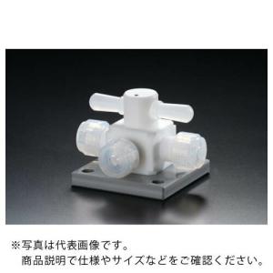 フロンケミカル チューブ継手 フッ素樹脂(PTFE)三方バルブ圧入型ベース付 1/4パイ ( NR1328-005 )｜orangetool