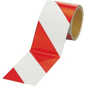 ユニット 反射トラテープ(赤/白 ポリエステル樹脂フィルム 90mm幅×10m ( 374-12 ) ユニット(株)｜orangetool