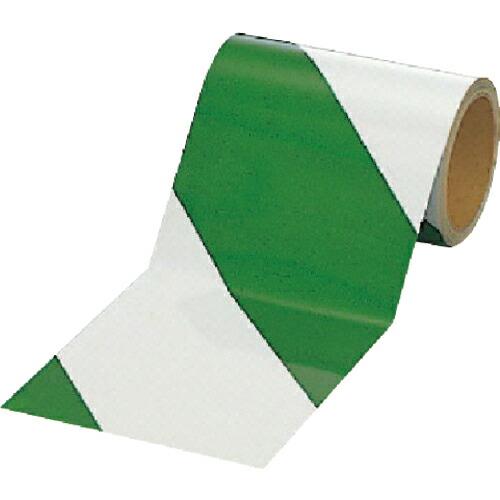 ユニット 反射トラテープ ポリエステル樹脂フィルム緑/白 150mm幅×10m ( 374-16 )...