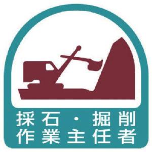 ユニット ヘルメット用ステッカー 採石・掘削作業主任者 PPステッカー 35×35 2枚組 ( 851-20 ) ユニット(株)｜orangetool