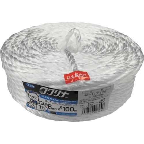ユタカメイク 荷造り紐 PSロープ 6φ×100M 白 ( M-117  W (6MMX100M) ...