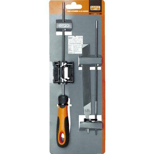 BAHCO エルゴ チェンソーヤスリセット 刃長200mm 刃幅4mm ガイド付き ( 168-CO...