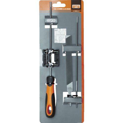 BAHCO エルゴ チェンソーヤスリセット 刃長200mm 刃幅4.8mm ガイド付き ( 168-...