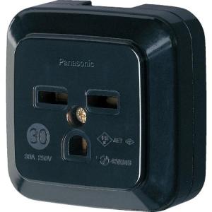 Panasonic 接地2P30A角型コンセント 薄型 ブラック ( WK36301BP ) パナソニック(株)エレクトリックワークス社｜orangetool
