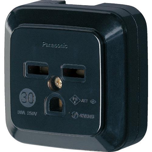 Panasonic 接地2P30A角型コンセント 薄型 ブラック ( WK36301BP ) パナソ...