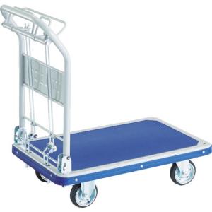 TRUSCO プレス製台車 ドンキーカート 折畳 810×510 ハンド式 ピン式2輪ストッパー付 制動ブレーキ付 ( 201NKHBS ) トラスコ中山(株)｜orangetool