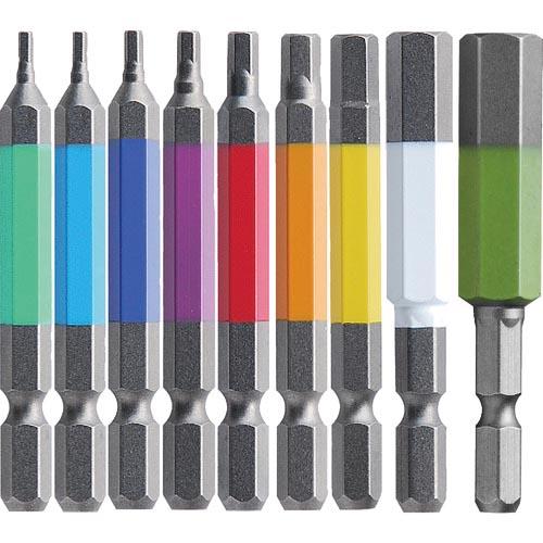 アネックス 六角レンチカラービット9本組 ( ACHX9-65L ) (株)兼古製作所