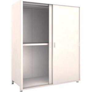 TRUSCO ( トラスコ中山 )　Ｍ２型棚　背板・側板・引違扉付　Ｗ１５００ＸＤ５９５　３段 ( M2-6563-SGK )