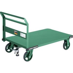 TRUSCO 鋼鉄製運搬車 1200X750 ハンドル側自在車 鋳物車輪 Lストッパー付 ( OH-1RSS ) トラスコ中山(株)｜orangetool