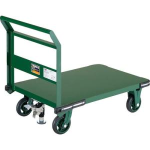 TRUSCO 鋼鉄製運搬車 900X600 ハンドル側自在車 鋳物車輪 Lストッパー付 ( OH-2RSS ) トラスコ中山(株)｜orangetool