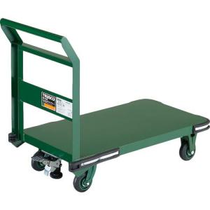 TRUSCO 鋼鉄製運搬車 800X450 ハンドル側自在車 鋳物車輪 Lストッパー付 ( OH-3RSS ) トラスコ中山(株)｜orangetool
