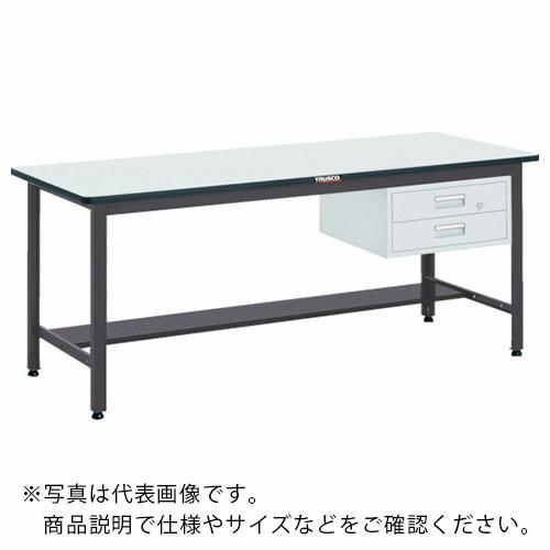 TRUSCO 中荷重作業台(500kg)AEW型 900X600XH740 2段引出付 ダークグレー...