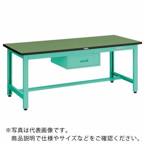 TRUSCO 中荷重作業台(800kg)GW型 1800X900XH740 1段引出付 グリーン色 ...