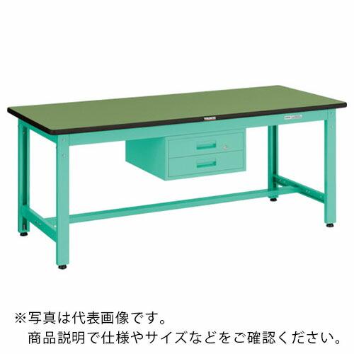 TRUSCO 中荷重作業台(800kg)GW型 1800X900XH740 2段引出付 グリーン色 ...