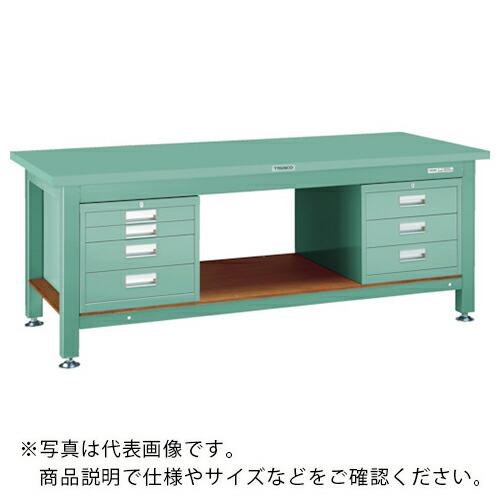 TRUSCO 重荷重作業台(3000kg)TW型 1200X750XH740 3段・4段引出付 グリ...