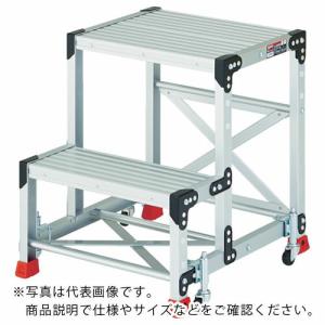 TRUSCO 作業用踏台 2段 スプリングキャスター付 天板高さ0.6m ( TSF-266SC1A )｜orangetool