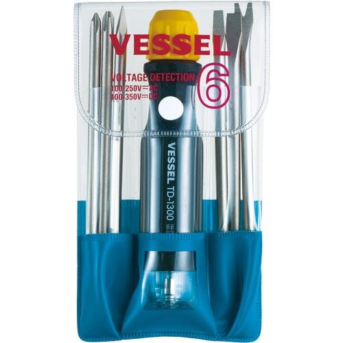 【SALE価格】VESSEL 検電差替6本組ドライバーセット(低圧用) ( TD-1300L ) (...