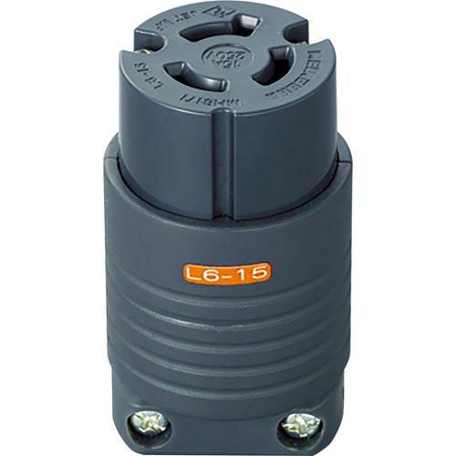 【SALE価格】明工 接地2P15A引掛コネクターボデー(L6-15)15A.250V(黒) ( M...