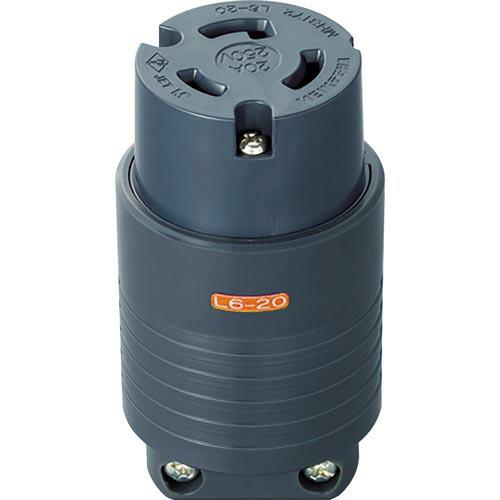 【SALE価格】明工 接地2P20A引掛コネクターボデー(L6-20)20A.250V(黒) ( M...