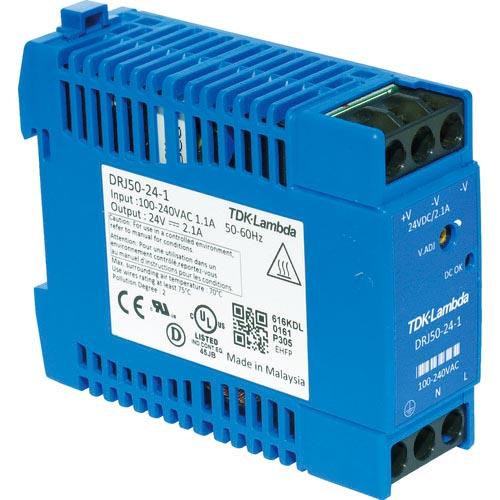 TDKラムダ DINレール取付専用ユニット型電源 DRJ 50W ブロック端子 ( DRJ50-24...