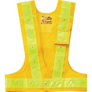 【SALE価格】緑十字 多機能LEDセーフティベスト 黄/赤発光/黄反射 多機能LEDベスト-YY-R フリーサイズ メッシュ生地 ( 238101 )｜orangetool