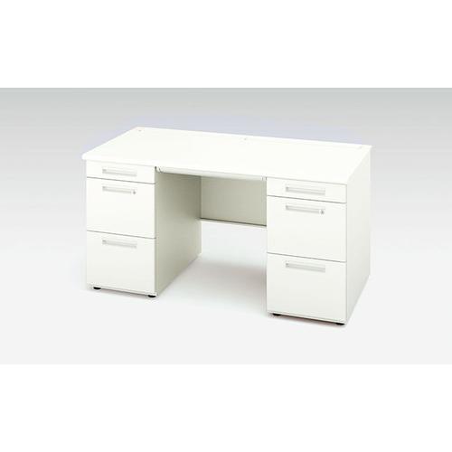 NAIKI 両袖デスク XEHH型/天板:ホワイト 本体:クリアーホワイト/W1400×D700×H...