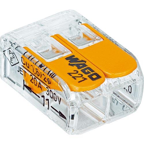 【SALE価格】WAGO  より線・単線ワンタッチ接続可能コネクタ 2穴用 100個入 ( WFR-...