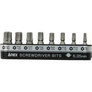 【SALE価格】アネックス 溝付超短ビット 8PCS ヘクスローブ ( AK-51P-B8T ) (株)兼古製作所｜orangetool