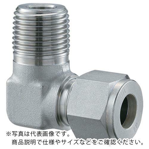 フジトク ハーフエルボ Φ15×3/8 ステンレス鋼管用 Wフェルールフィッティング SUS316 ...