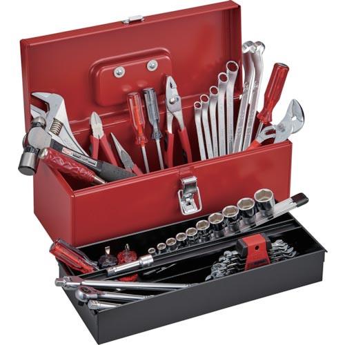 【SALE価格】TONE 整備用工具セット ツールセット 43pcs レッド 間口410×奥行175...