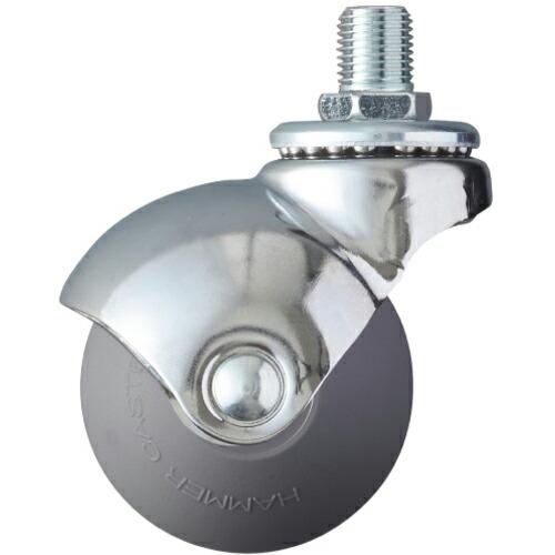 ハンマー ねじ込み式M12×1.25 旋回式ウレタン車輪 50mm ( 405A-3UR50 ) (...
