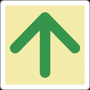 【SALE価格】緑十字 蓄光式避難誘導ステッカー標識 ↑矢印 蓄光B 300×300mm エンビ 床用 ( 069002 ) (株)日本緑十字社｜orangetool
