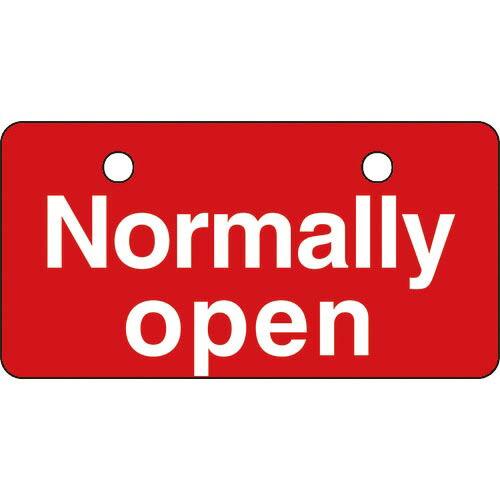 【SALE価格】緑十字 バルブ開閉札 Normally open(常時開)・赤 50×100mm (...