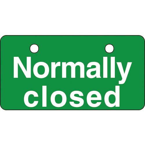 【SALE価格】緑十字 バルブ開閉札 Normally closed(常時閉)・緑 50×100 (...