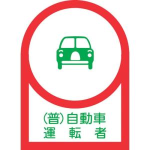 緑十字 ヘルメット用ステッカー (普)自動車運転者 HL-38 35×25mm 10枚組 オレフィン ( 233038 ) (株)日本緑十字社｜orangetool